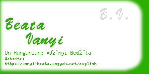 beata vanyi business card